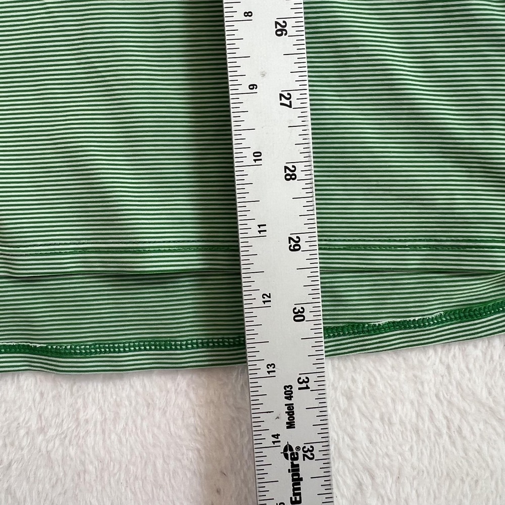 KJUS Polo Shirt Mens XL Green White Stripe Golf UPF 50 Performance Jersey - Picture 6 of 11